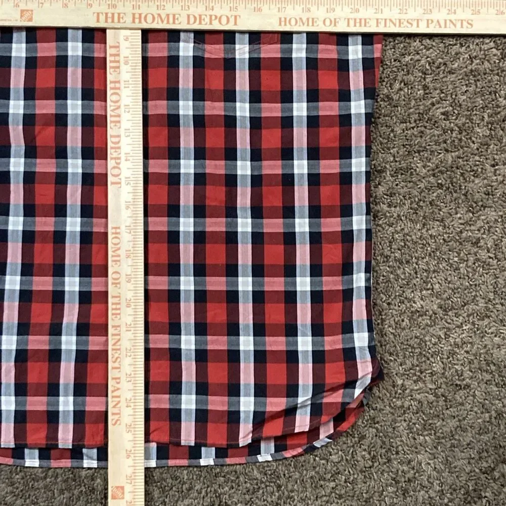 Levis Classic Red Black Checked Long Sleeve Shirt Size M